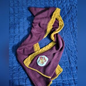 Harry Potter Maroon and Yellow Knit Scarf with Hood
